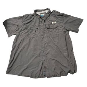 Men's Magellan Outdoors Gray Casual Button Down Shirt 3XL